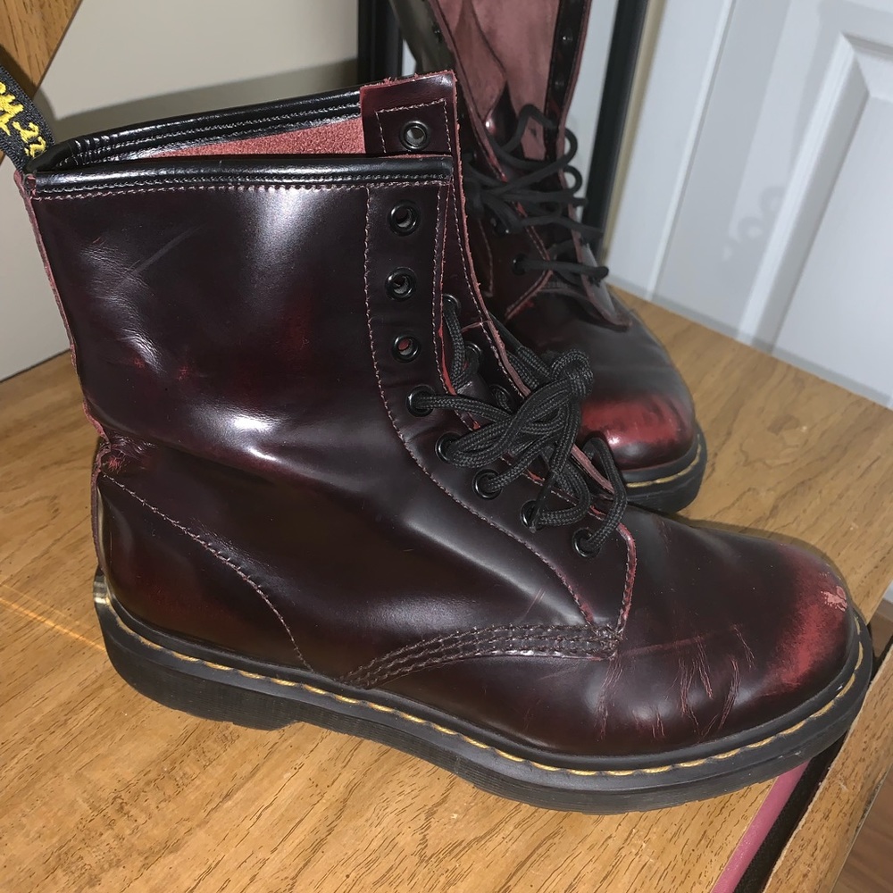 Dr marten burgundy boots women’s size 9